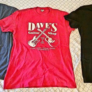 3 Music / Guitar Themed Tee Shirts Size Large BNWT + Olive Music Heals Beanie